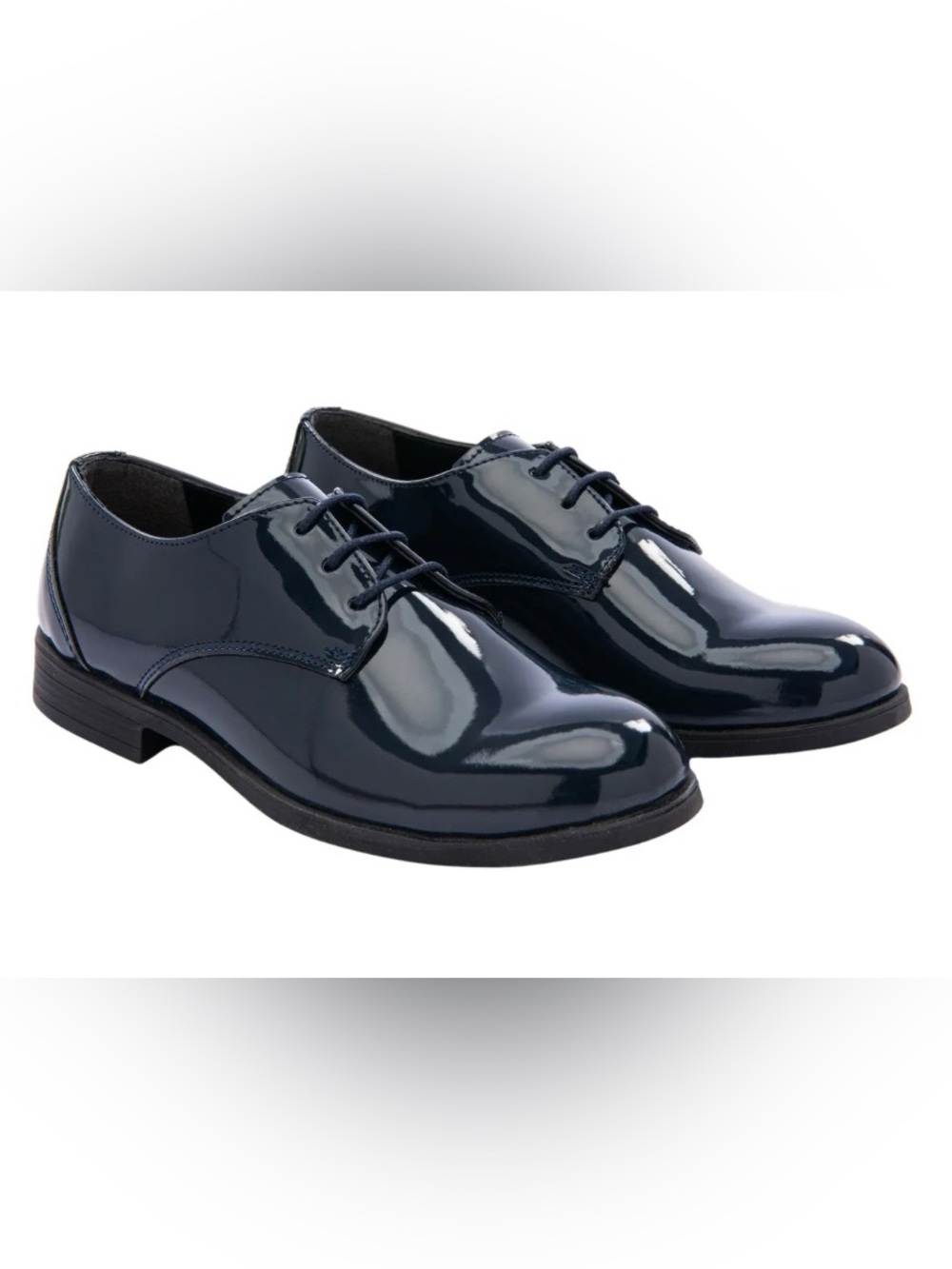 Moustache Patent Lace Dress Shoes (24 EU - 8 Toddler US)